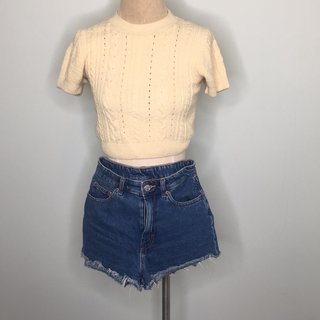 High Rise Denim Shorts By Monki Brand High Rise Denim Shorts By Monki Brand